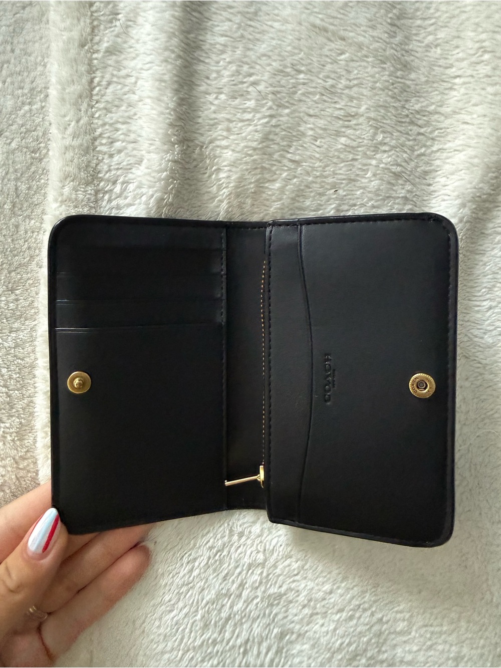 Coach Black Leather Wallet with Gold 'C' Hardware - Picture 3 of 5